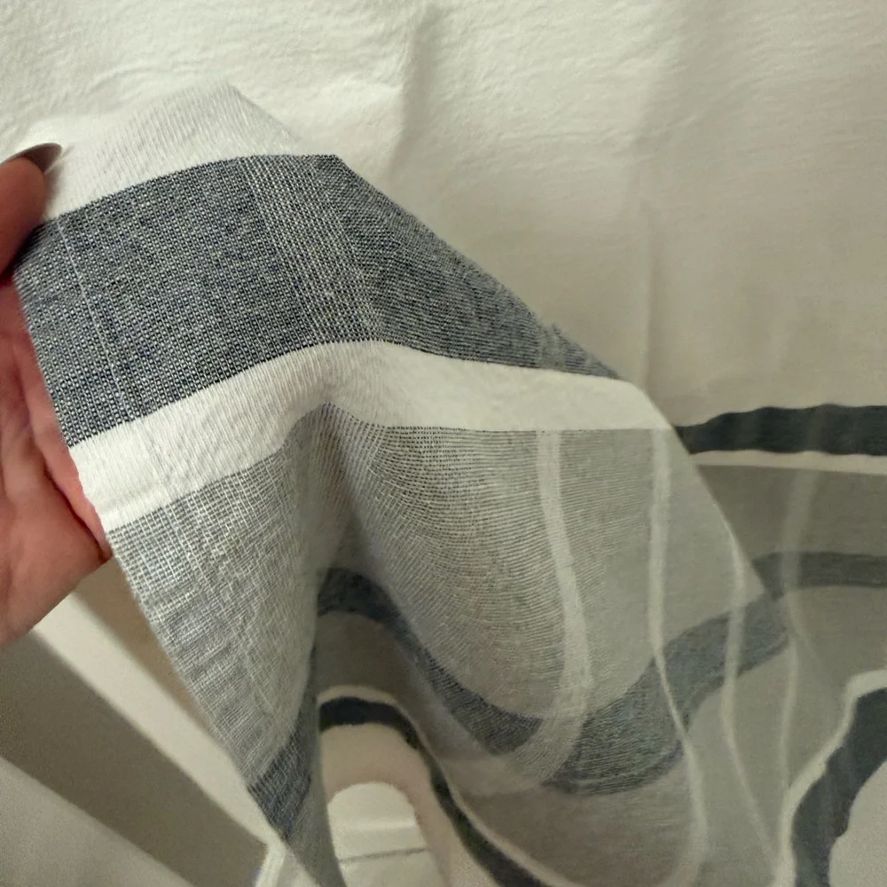 Elegant Gray and White Striped Shower Curtain